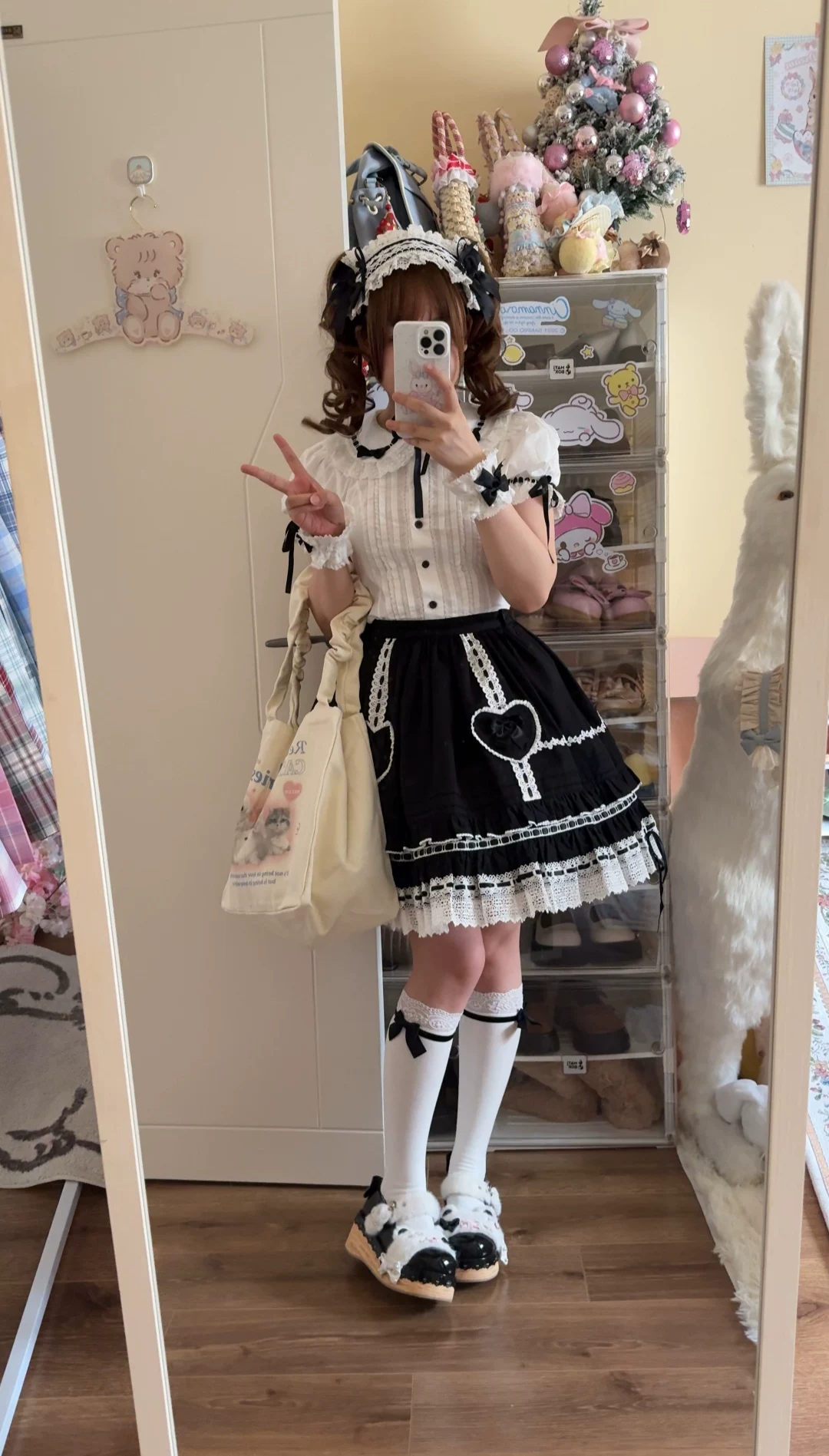 【*兔子的心愿*系列 sk裙现货】Lolita棉布古早爱心口袋