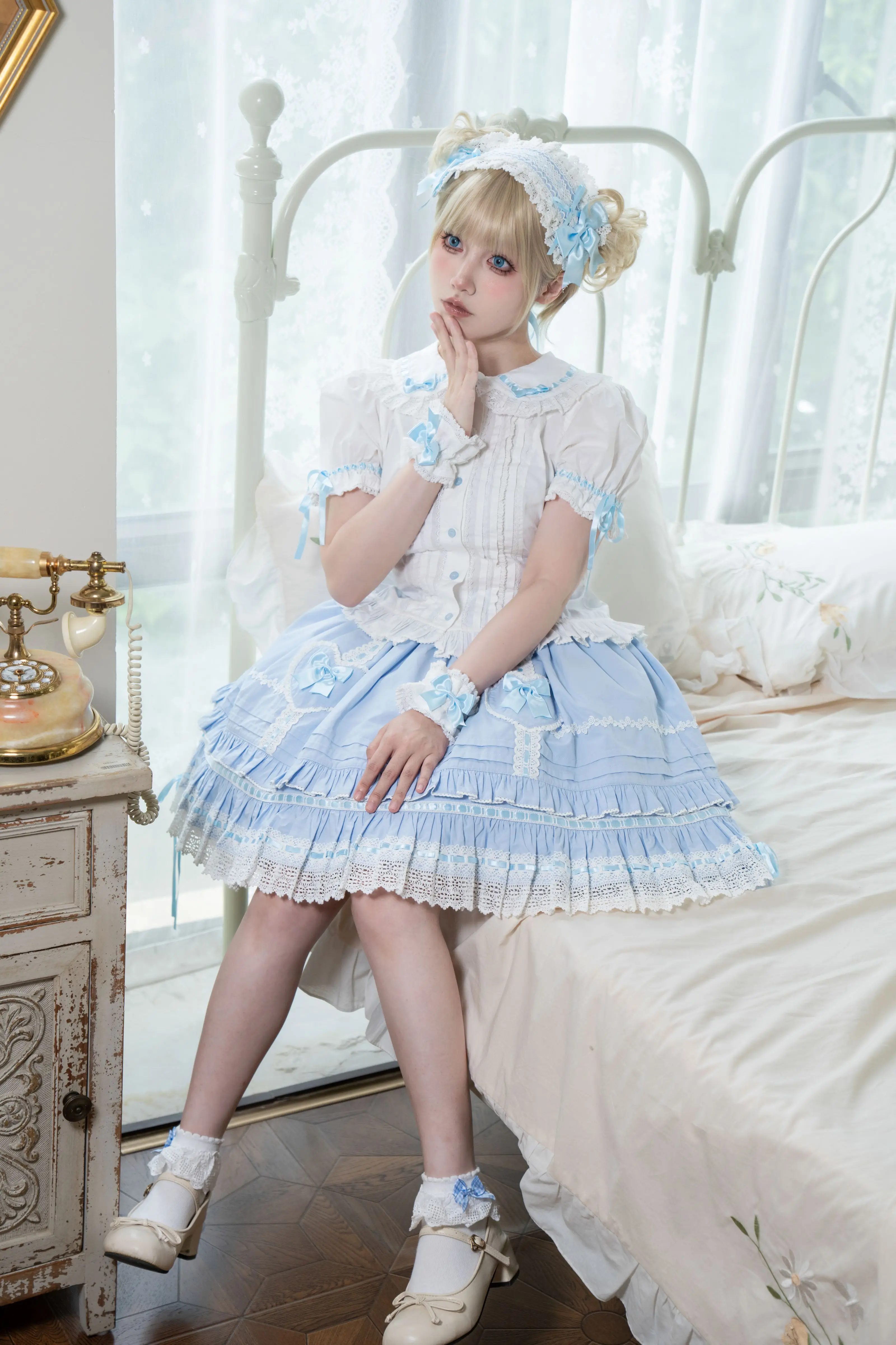【*兔子的心愿*系列 sk裙现货】Lolita棉布古早爱心口袋