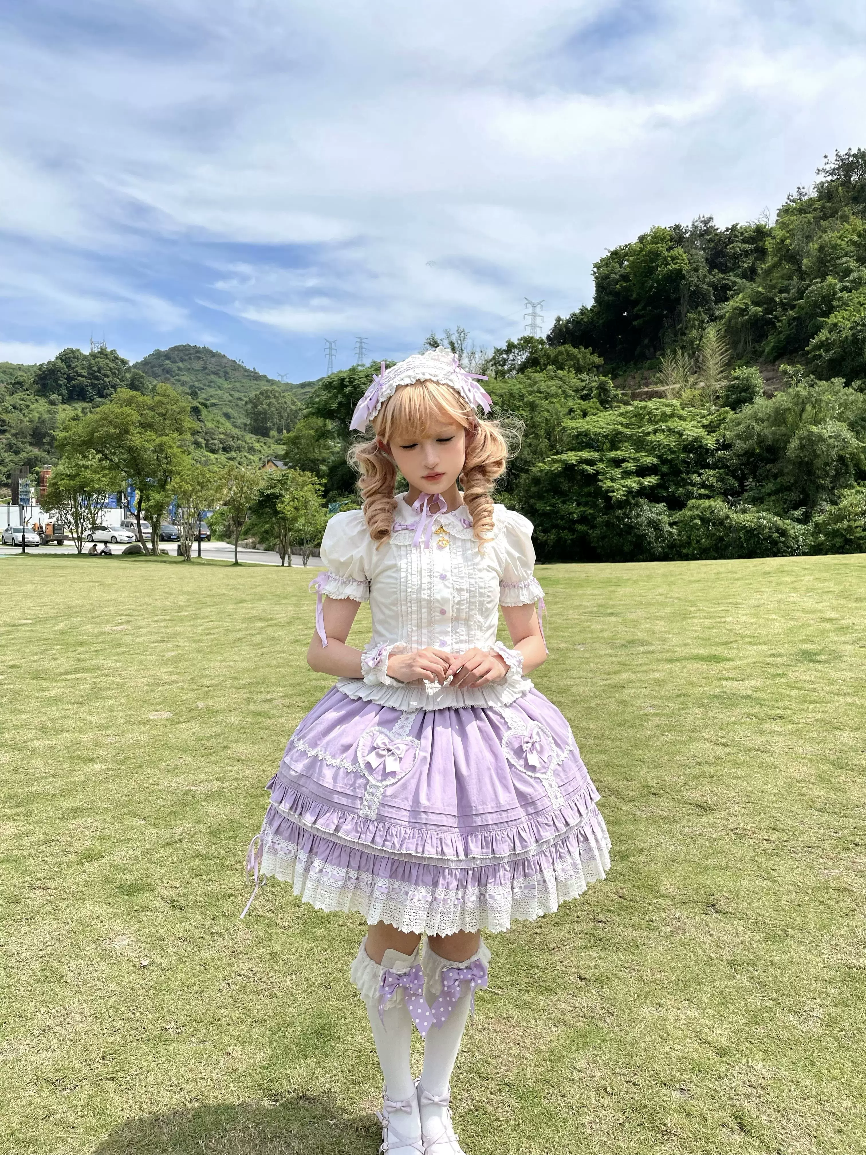 【*兔子的心愿*系列 sk裙现货】Lolita棉布古早爱心口袋