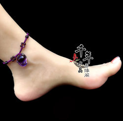 ທໍາມະຊາດ amethyst fox anklet fox handwoven