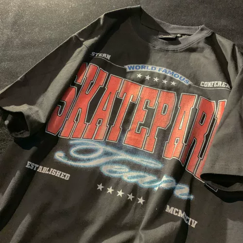 Хлопковая ретро футболка с коротким рукавом для влюбленных, 2023, в американском стиле, большой размер