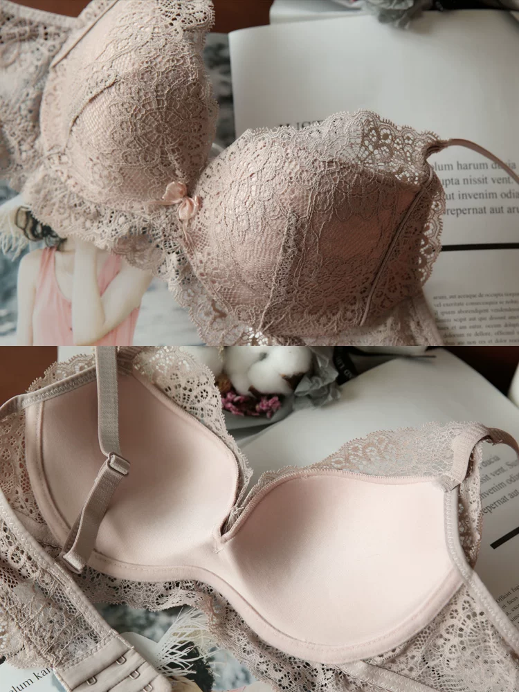 Underwear, summer thin push up bra, supporting comfortable lace sexy set