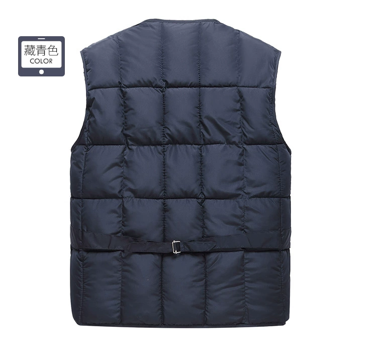 Mùa thu và mùa đông mới trung và già xuống cotton vest nam nhiều túi áo ấm cha tải kích thước lớn ngoài trời ao ba lo nam