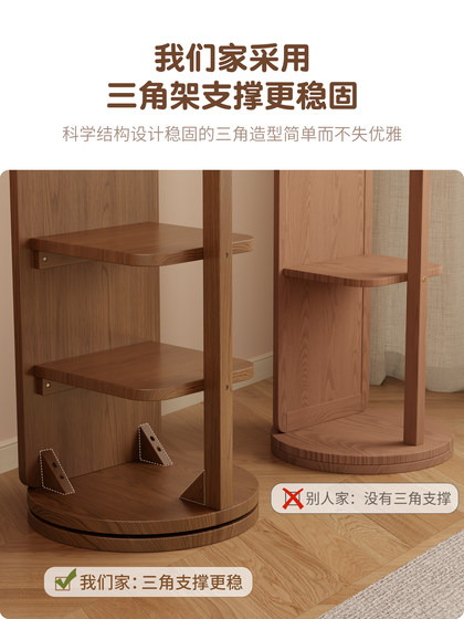 Full-Length Mirror, Floor Mirror, Home Bedroom Rotating Movable Fitting Mirror, Integrated Mirror with Clothes Rack, Full-Body Dressing Mirror