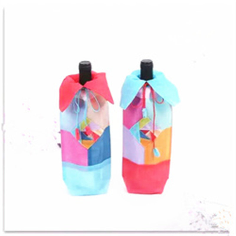 Home fabric red wine blind bag bundle mouth wine bag wine packaging bag silk satin craft gift gift