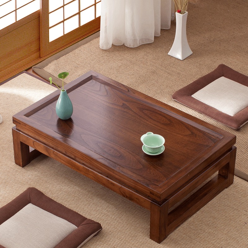 Japanese small tea table tatami tea table Zen modern simple solid wood kang table floating window table window sill low table