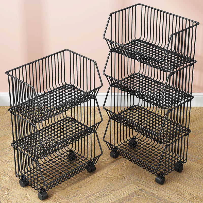 Vegetable Basket Kitchen Storage Rack, Floor-Standing Multi-Layer Fruit and Vegetable Storage Supplies, Wall-Corner Mobile Snack Cart Vegetable Basket Kitchen Storage Rack, Floor-Standing Multi-Layer Fruit and Vegetable Storage Supplies, Wall-Corner Mobile Snack Cart