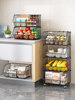 Vegetable Basket Kitchen Storage Rack, Floor-Standing Multi-Layer Fruit and Vegetable Storage Supplies, Wall-Corner Mobile Snack Cart