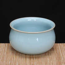 Zhao Zhiqiang Ru porcelain azure glaze handmade master cup smelling cup tea cup full glaze nail agate glaze open piece can be maintained