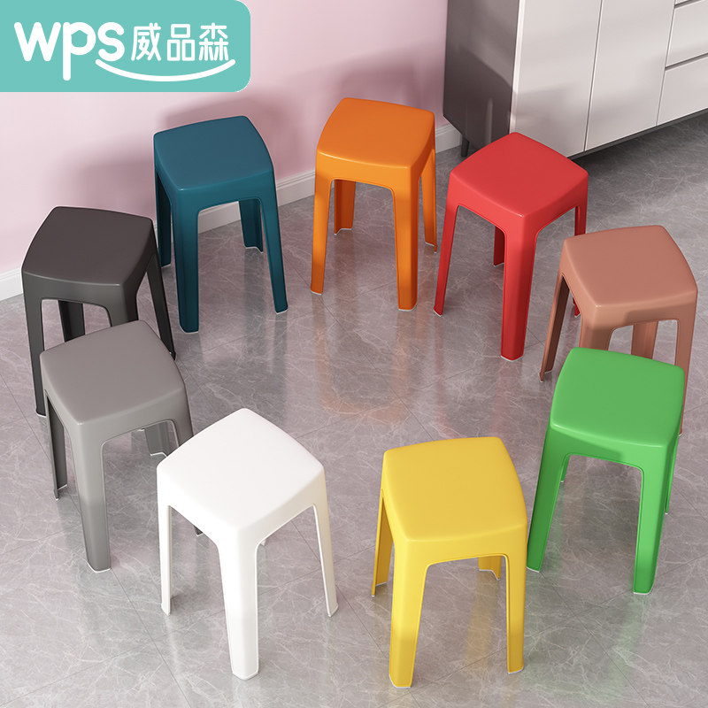 Plastic Stools Domestic Adults Sturdy Minima High Bench Table Stackable Thicken Bench High Stool Plastic Chair