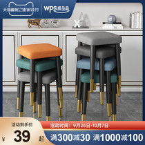 Nordic light luxury dining chair home stackable backrest dining table Hall stool modern simple Net red iron makeup chair