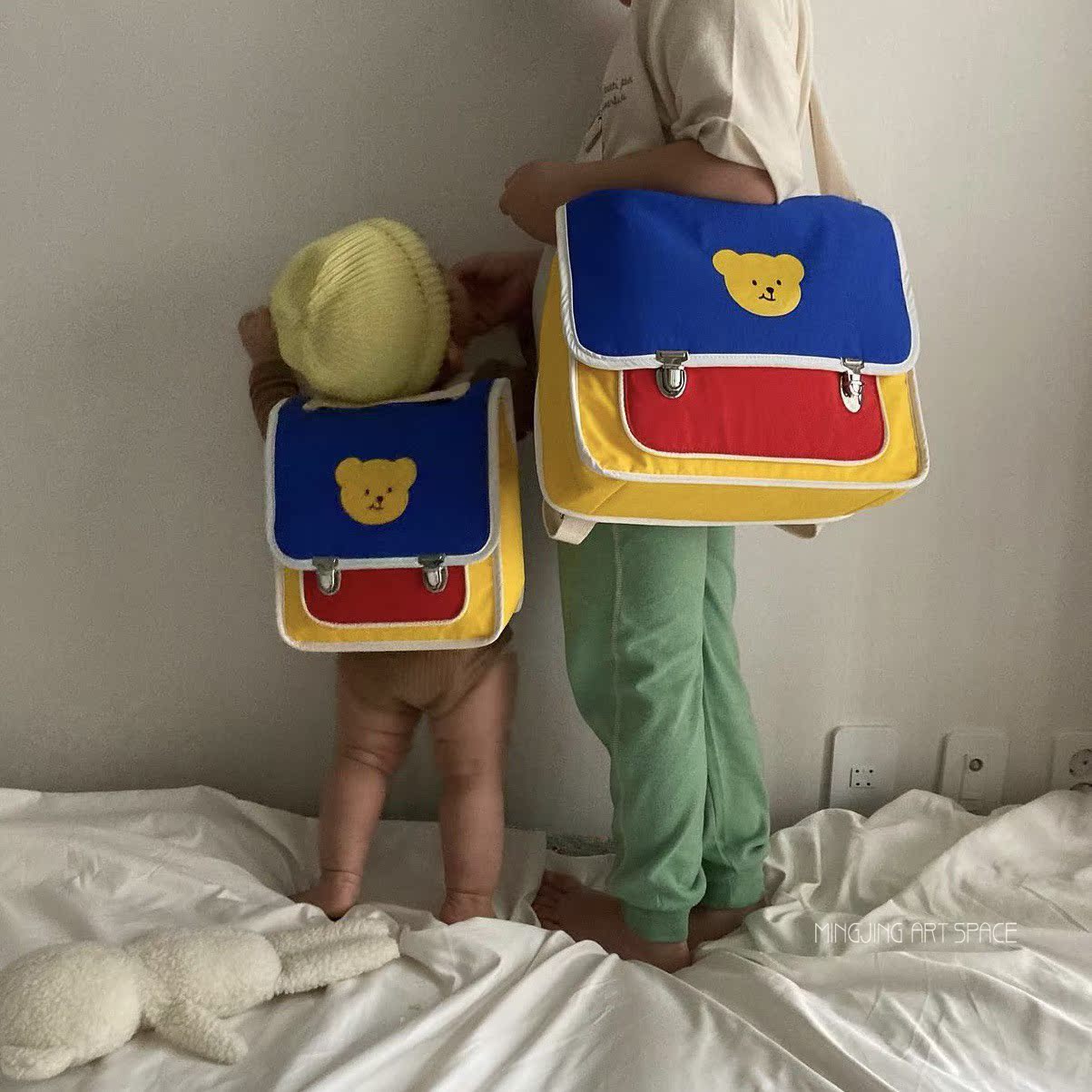 Korean in Children's Multi-Functional Bookbag Baby Baby Light-skinned Sabble Bag Cartoon Bag Shoulder Bag