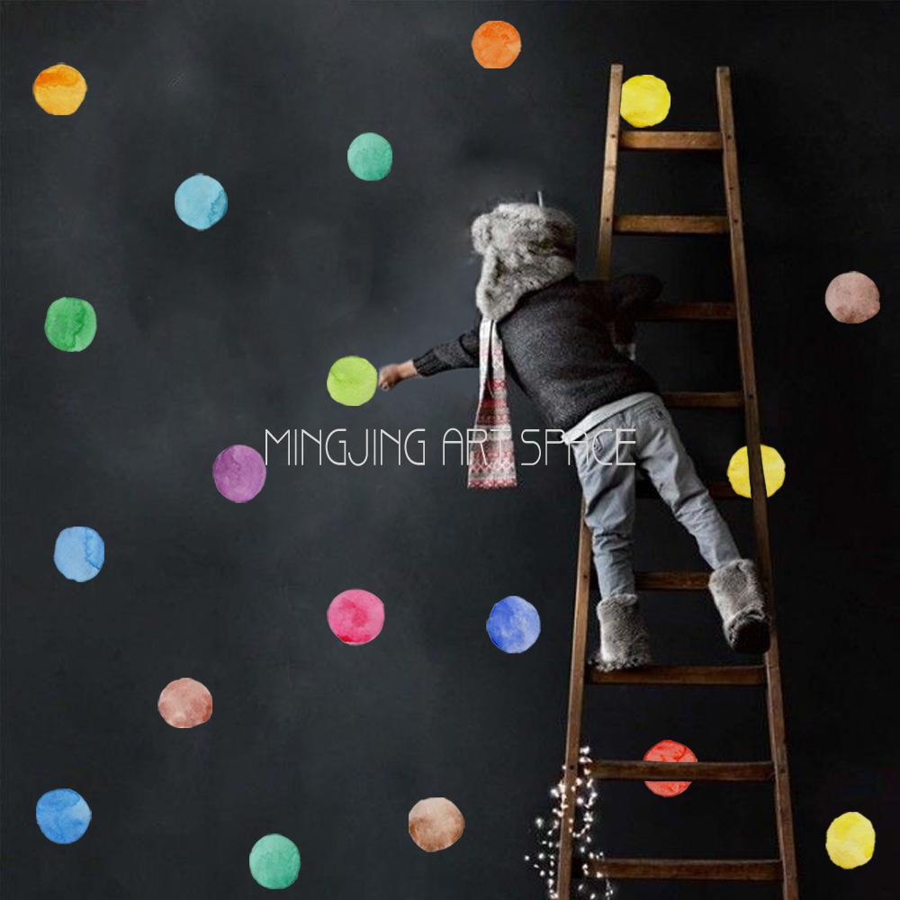 ins Nordic watercolor wall stickers PVC wall stickers decorative seal stickers wall stickers children's room kindergarten stickers
