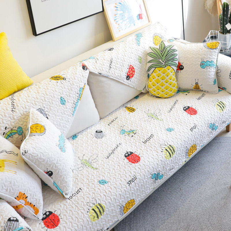 Rain Duo Healing Ensemble Cartoon Cute Cotton Sofa Mat Cloth Art Non-slip Sofa Towels All Season Universal Customizable