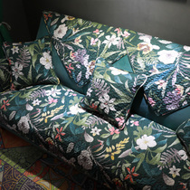 Rain Flower American Fields Garden Flowers Natural Elements Full Cotton Sofa Mat Cloth Art Non-slip All Season Universal Sofa Towels