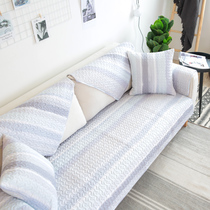 Rain Dool Nordic minimalist modern striped sofa cushion cloth art pure cotton sofa cover all season universal full cover sofa towels
