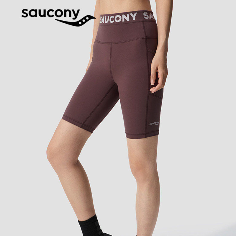 Saucony Women's Sports Shorts, Five-Point Length Running High-Waisted Tight Pants, Casual and Versatile