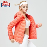 Dragon and Lion Dell thương hiệu thể thao xuống áo khoác nữ nhẹ ngắn ngắn ấm áp áo khoác mùa đông phiên bản Hàn Quốc của áo khoác mỏng trùm đầu - Thể thao xuống áo khoác