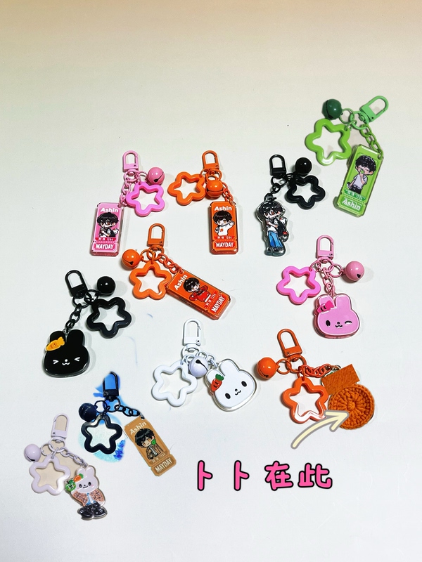 Mayday Merchandise Beijing Hand-Made Material Bubu Rabbit Double-Sided Embossed Acrylic Keychain Bag Pendant