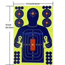 (Target House) 30X45cm deep blue underman shaped chest ring splash shooting practice target paper stickers