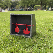 14 14 x14 cm Multipurpose cartridge case (grey) containing two rotating metal target sheets can be matched with a target paper