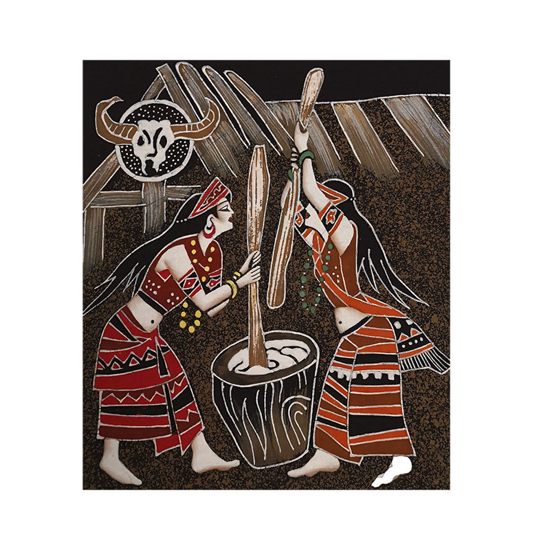 Guizhou colorful specialty hand-made batik painting National craft gift decoration Miao family characteristics of non-heritage products drawn in Yunnan