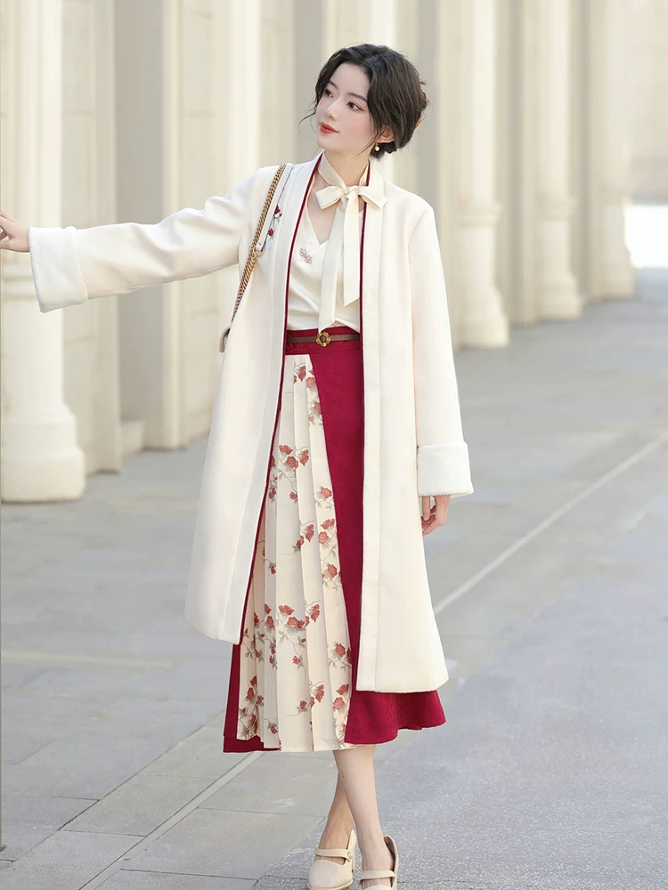 ПодлиннаяHanfu, блузка, юбка, осенняя куртка, набор, китайский стиль