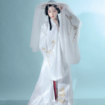 Original Wei and Jin Dynasty style Hanfu womens wide sleeve Liu Xian skirt ancient costume Chinese style collar daily waist-high kimono Spring and autumn full set