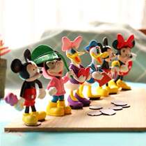 Mickeys birthday cake decorated coconut tree Donald Duck Mickey doll scene bakery cartoon
