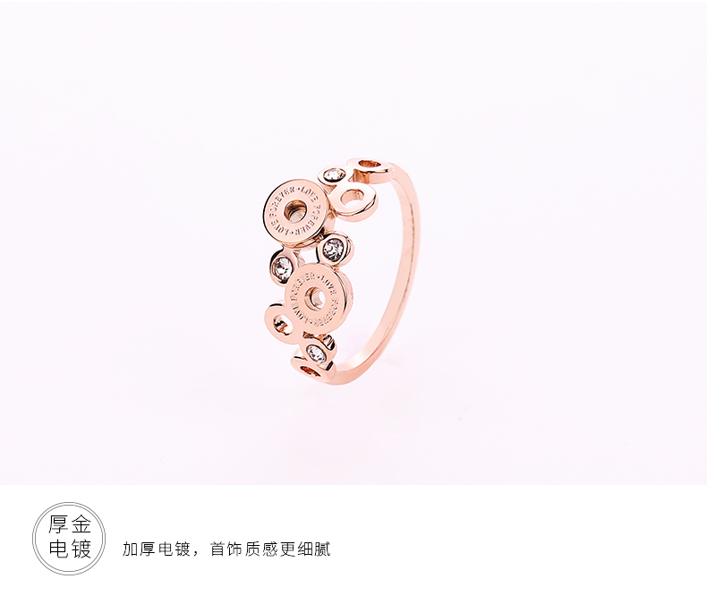 Han Jing thời trang chỉ số nhẫn ngón tay nữ Nhật Bản và Hàn Quốc hipster vòng thép titan sinh viên nhẫn không gây dị ứng phụ trang sức vàng đỏ - Nhẫn nhẫn vàng tây