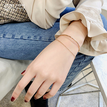 Han Jing C- shaped open titanium steel bracelet female Korean version of simple fashion does not fade bracelet Net Red personality color gold bracelet