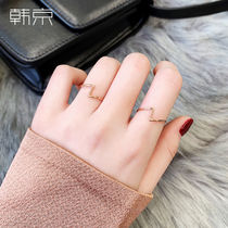Han Jing minimalist curve ring female Korean version of net Red personality ring does not fade titanium steel food ring cold wind ring
