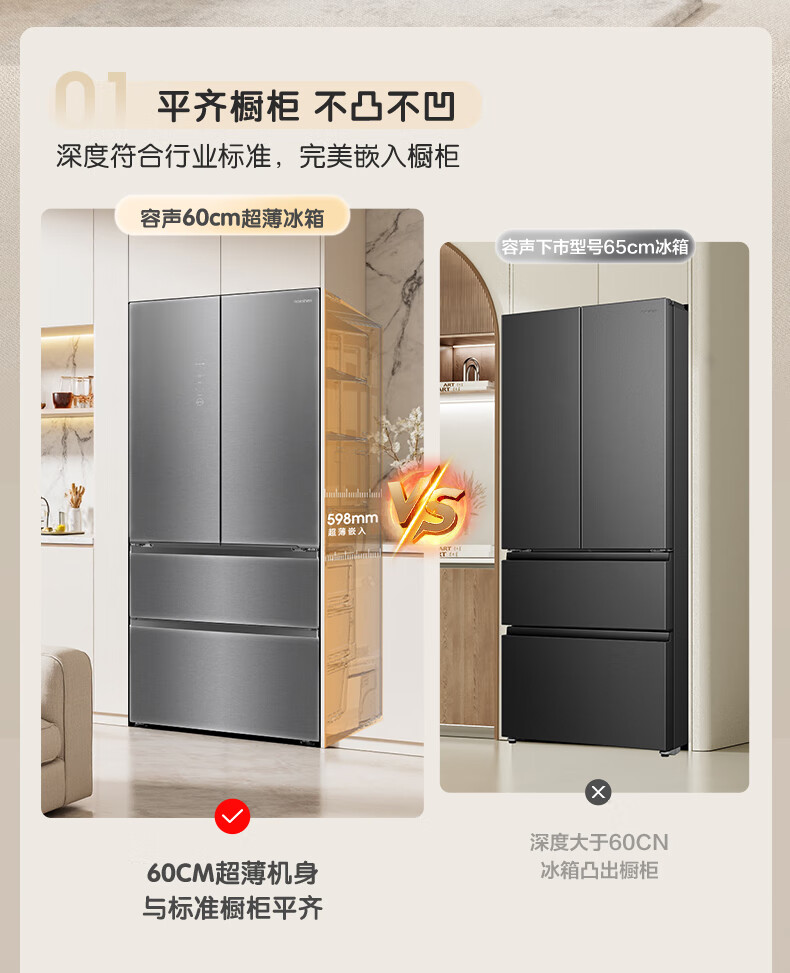 容声冰箱多门法式BCD-501N40FZGAX