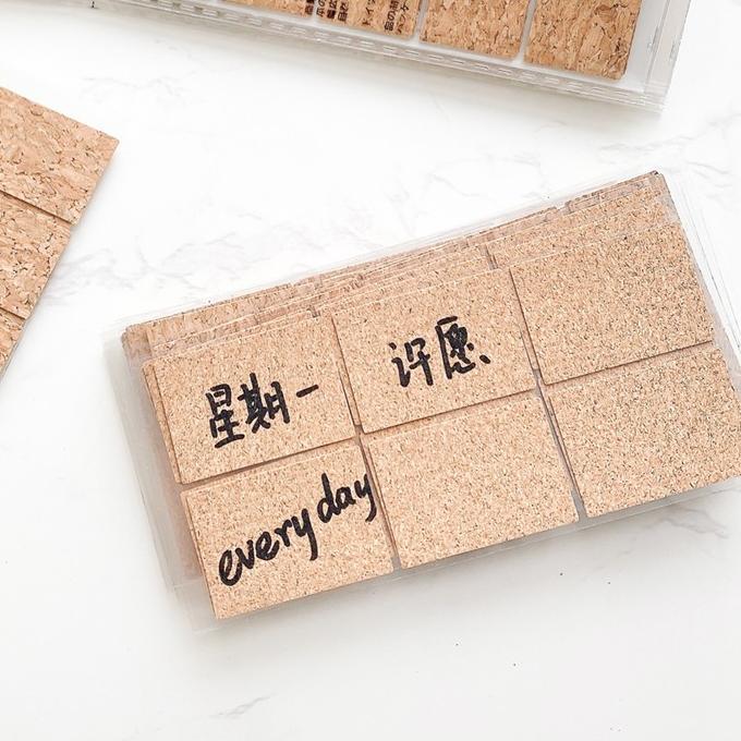 Wood Tags Mark Number Mark Stickers Cork Tags Stickers Handwritten Waterproof Price Tag Day Convenience Stickers