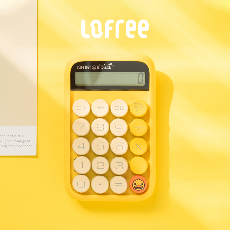 LOFREE LoFiji Little Yellow Duck Cute Calculator Little Mini Finance Office Student Exam Portable Computer