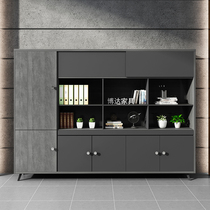 Wooden file cabinet Data file cabinet Office bookcase with lock cabinet Panel bookshelf with glass door locker