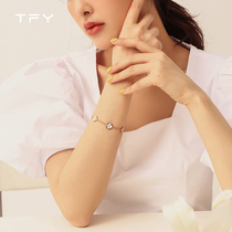 Lucky Five-Flower four-leaf clover bracelet female 18K rose gold ins niche design bracelet Mori best friend Lady handwear