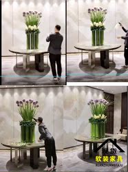 Commercial flower table, hotel lobby round table, sales office, Feng Shui table, KTV decorative table, model room, table, end view table