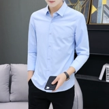 Шелковая летняя тонкая приталенная рубашка для отдыха, короткий рукав