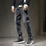 Весенние штаны, джинсы, осенние повседневные брюки, тренд сезона, оверсайз, эластичная талия