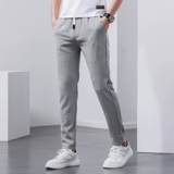 Летние тонкие универсальные трендовые дышащие шелковые штаны, свободный прямой крой