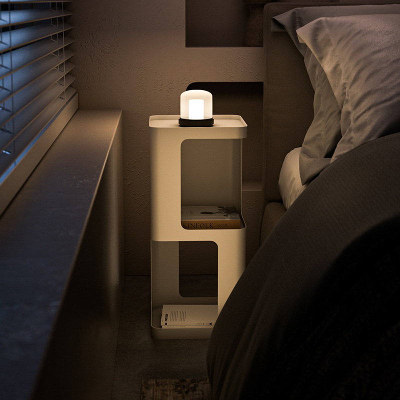 Ultra-Narrow, Extremely Narrow, Small Bedside Table, Simple Mini Home Bedroom Bedside Storage Shelf, Iron Art Creative Small Side Table