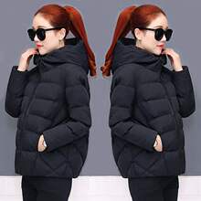 秋冬加大连帽韩版棉袄外套宽松短款棉服女