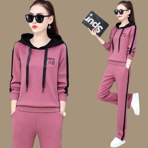 单件套装休闲运动服套装女秋冬季连帽卫衣