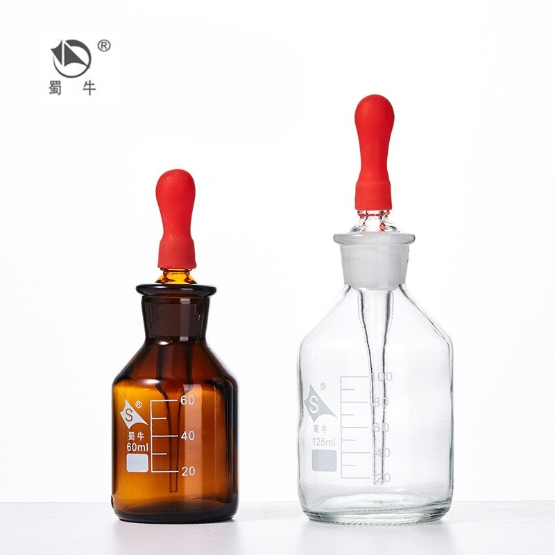 蜀牛玻璃滴瓶30ml60ml125ml白滴瓶棕色滴瓶茶滴瓶蜀玻胶头滴管瓶