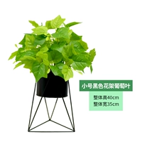 Маленькая черная цветочная подставка+виноградные листья