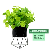 Большая черная цветочная подставка+виноградные листья