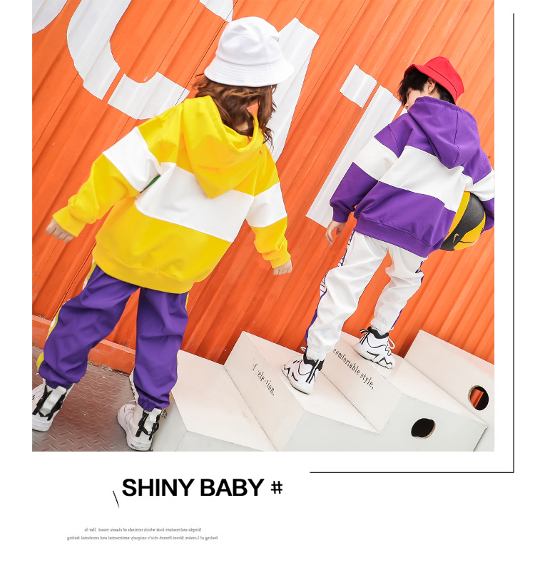Trang phục khiêu vũ dành cho thiếu nhi Đường phố cho bé trai Áo dài Hip Hop Áo dài tay Thiết lập Tide Girls Jazz Dance Performance áo kiểu cho be gái