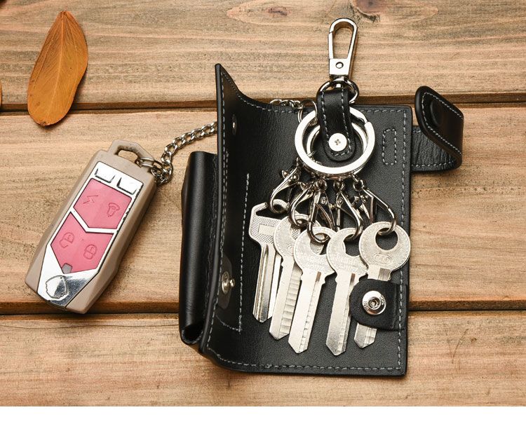 Túi chìa khóa xe nam phổ thông mini đơn giản sáng tạo cá tính túi chìa khóa dung lượng lớn gói đa năng - Trường hợp chính móc khóa túi mini