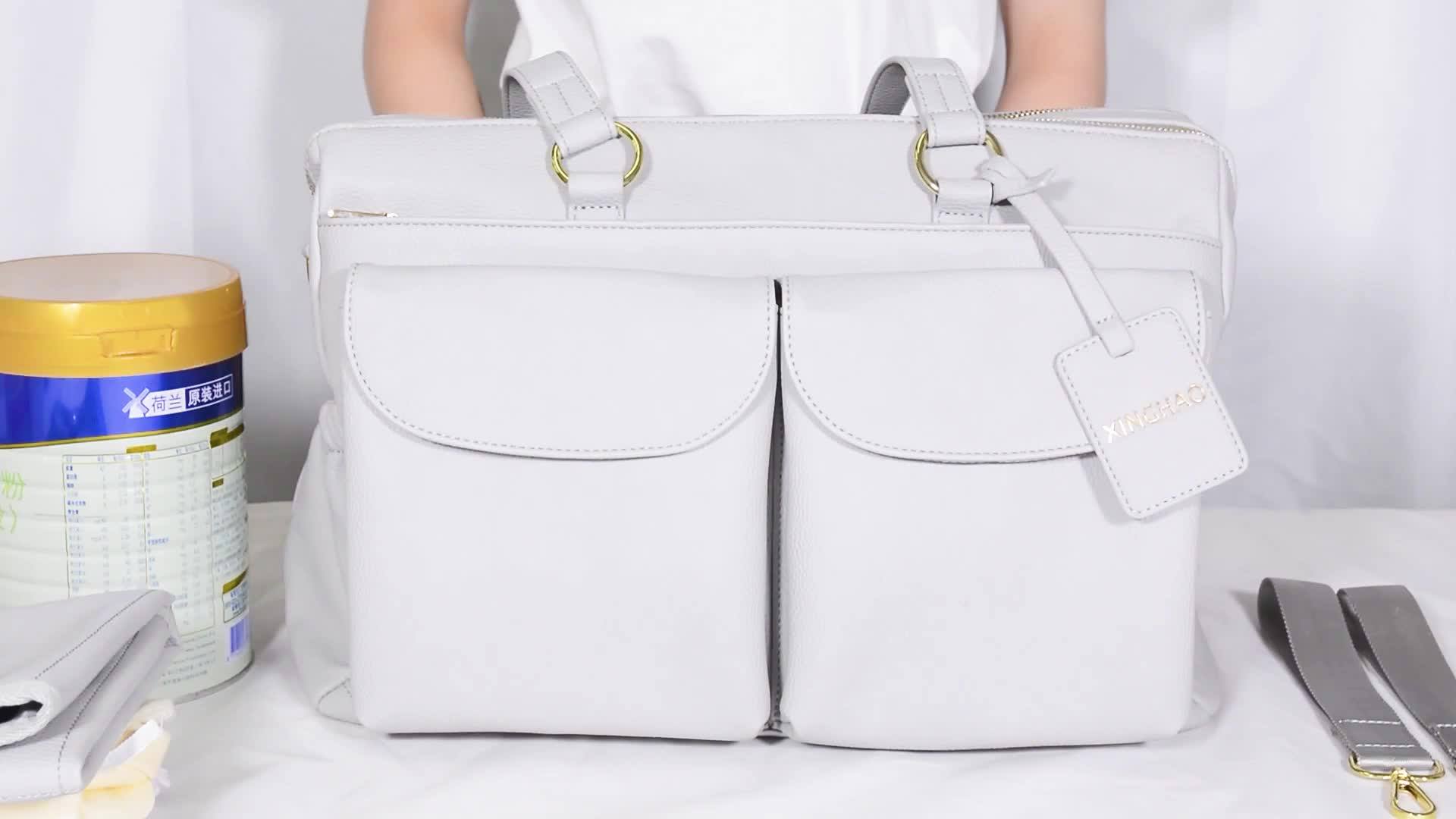 Multifunction Leather Maternity Baby Bag Unisex Large Travel Nappy Bag Organizer Diaper Totes